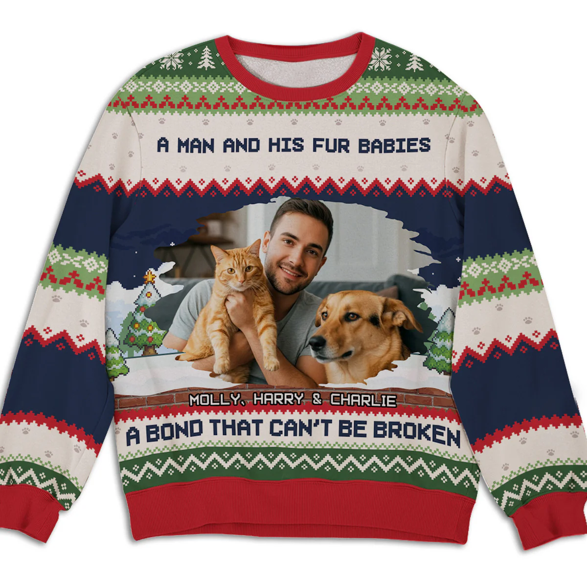 Can Not Be Broken Pet Photo Version - Personalized Custom All-Over-Print Sweatshirt