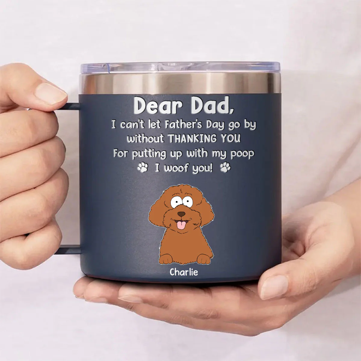 Can Not Let Father Day Go By - Personalized Custom 14oz Tumbler With Handle - Image 2