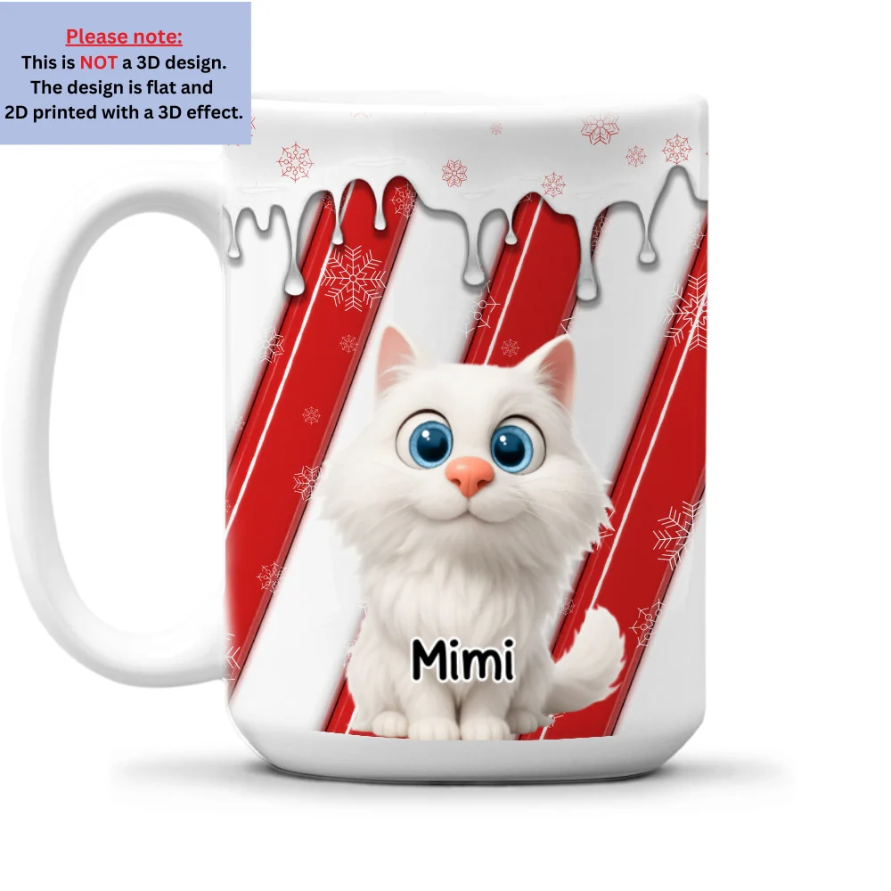 Candy Cartoon Cat - Personalized Custom 3D Inflated Effect Coffee Mug - Image 9