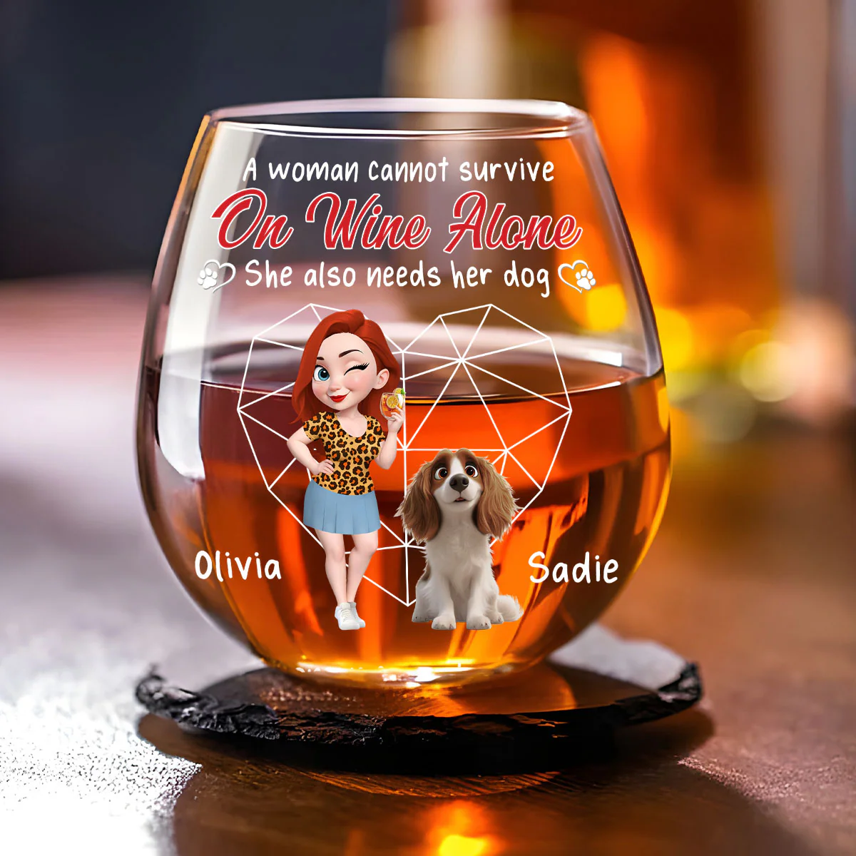 Cannot Survive Unless - Personalized Custom Wine Glass
