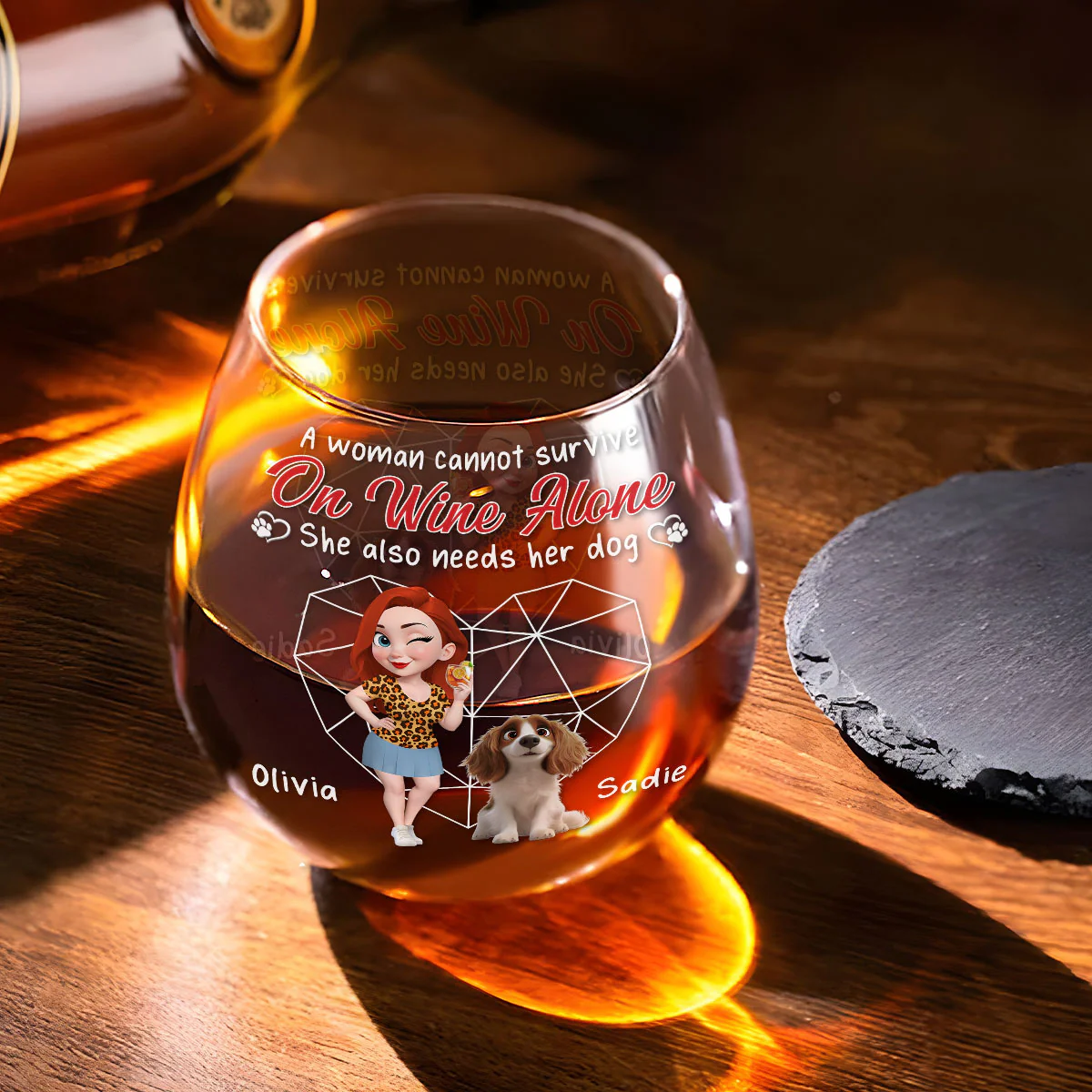 Cannot Survive Unless - Personalized Custom Wine Glass - Image 2