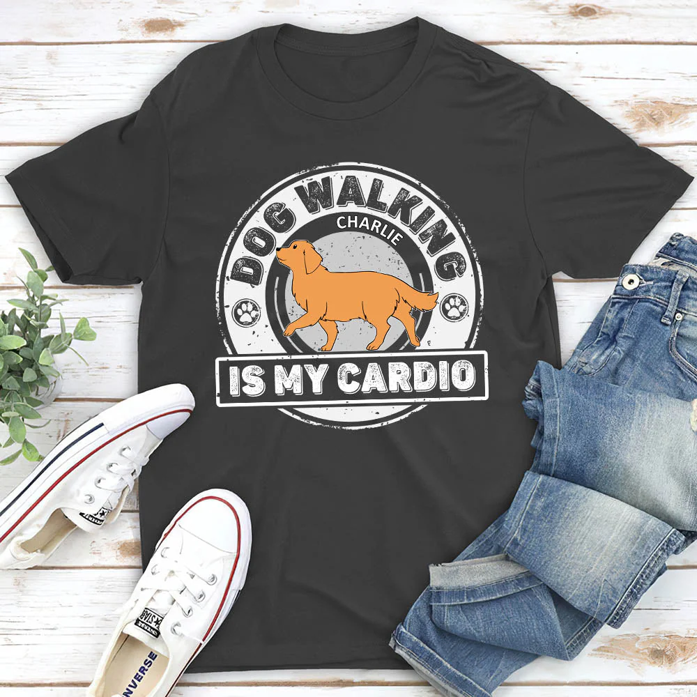 Cardio With Dog - Personalized Custom Unisex T-shirt - Image 3