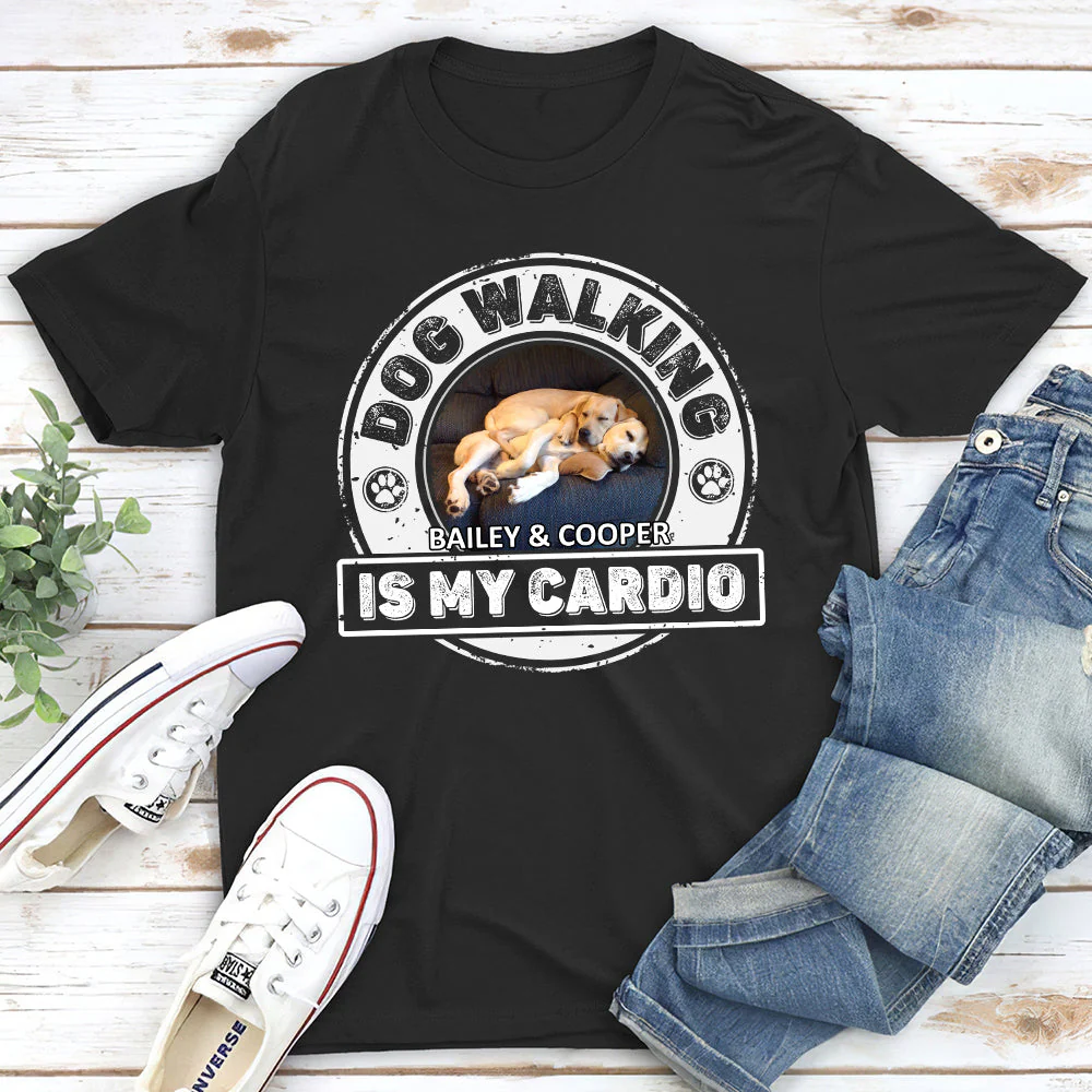 Cardio With Dog - Personalized Custom Unisex T-shirt - Image 6