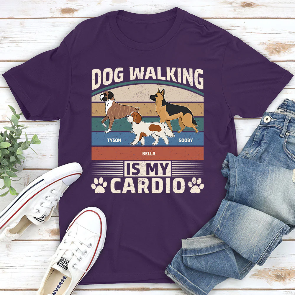 Cardio With Dog Retro - Personalized Custom Unisex T-shirt - Image 3