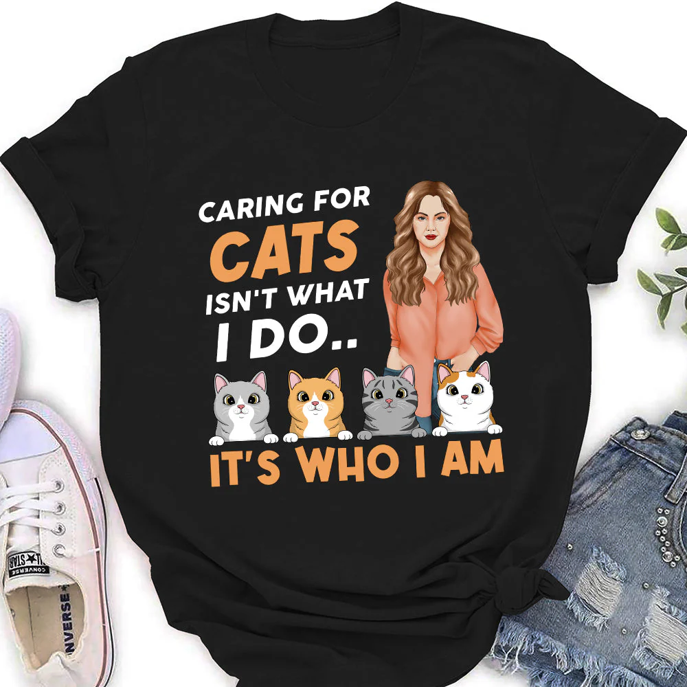 Caring For Cats 2 - Personalized Custom Women's T-shirt