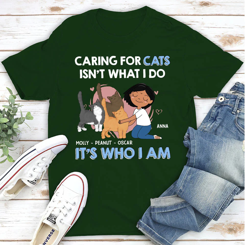Caring For Cats - Personalized Custom Unisex T-shirt - Image 3