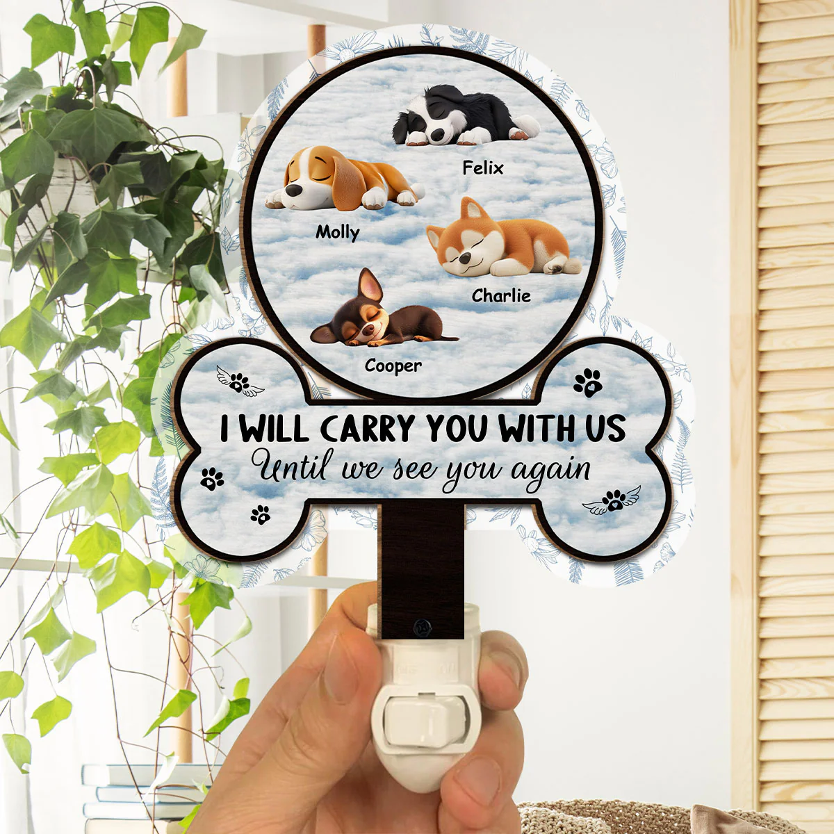 Carry You In My Dream - Personalized Custom Wood And Acrylic Night Light - Image 4