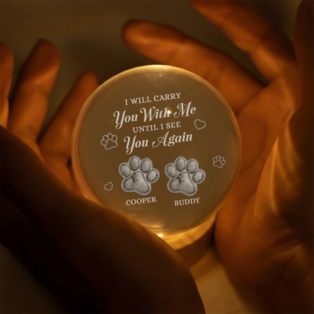 Carry You With Me - Personalized Custom Crystal Globe Lamp - Image 4
