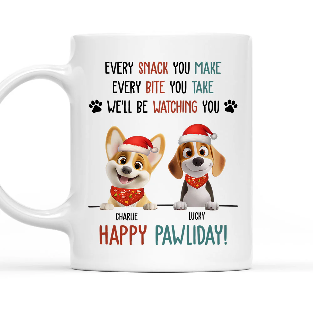 Cartoon Dog Pawliday - Personalized Custom Coffee Mug