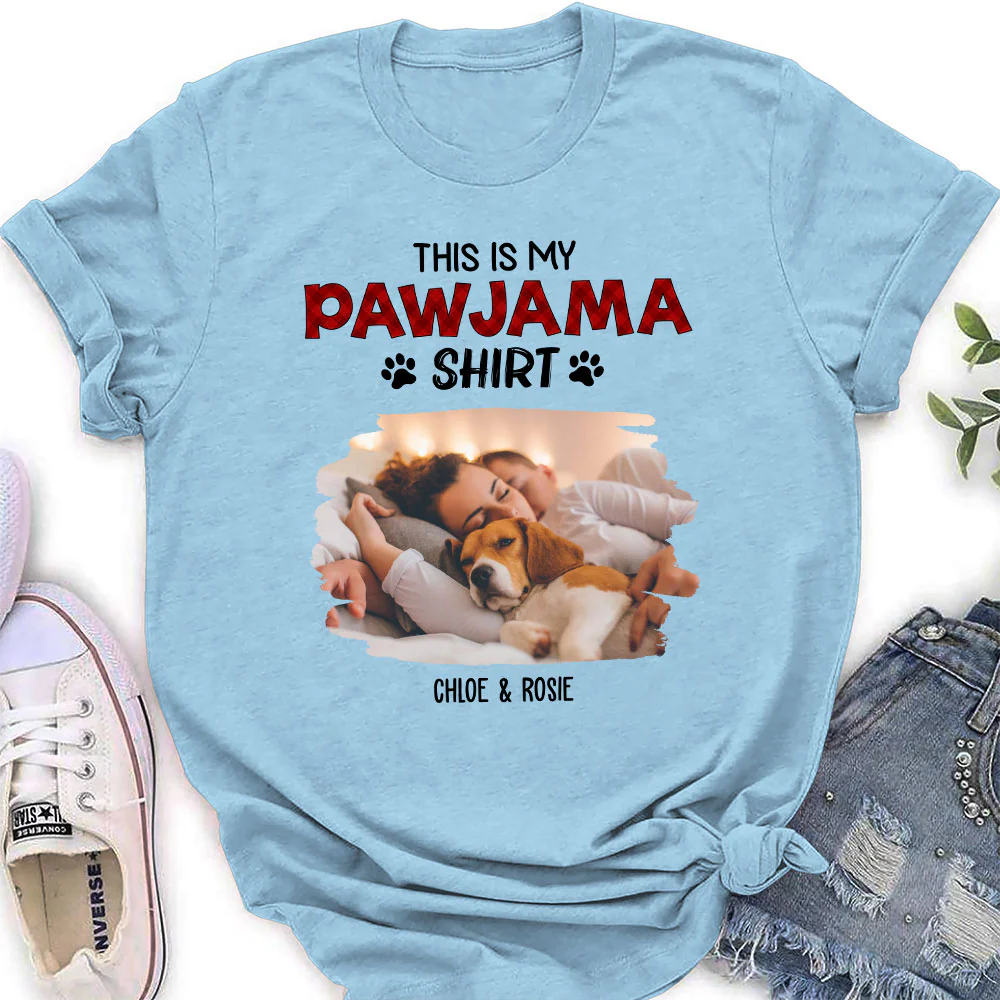 Cartoon Funny Pajama Shirt Photo - Personalized Custom Women's T-Shirt - Image 3