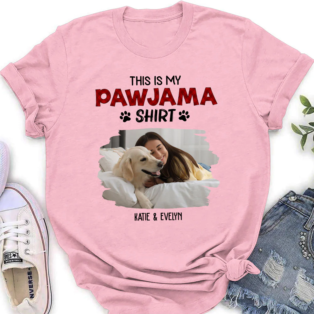 Cartoon Funny Pajama Shirt Photo - Personalized Custom Women's T-Shirt - Image 4