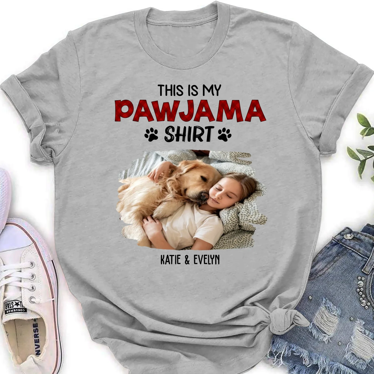 Cartoon Funny Pajama Shirt Photo - Personalized Custom Women's T-Shirt - Image 7