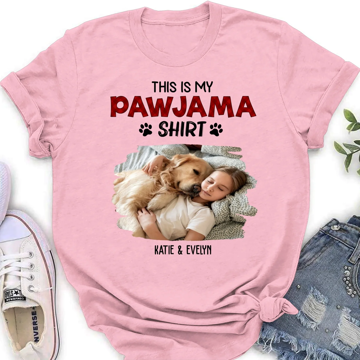 Cartoon Funny Pajama Shirt Photo - Personalized Custom Women's T-Shirt - Image 8