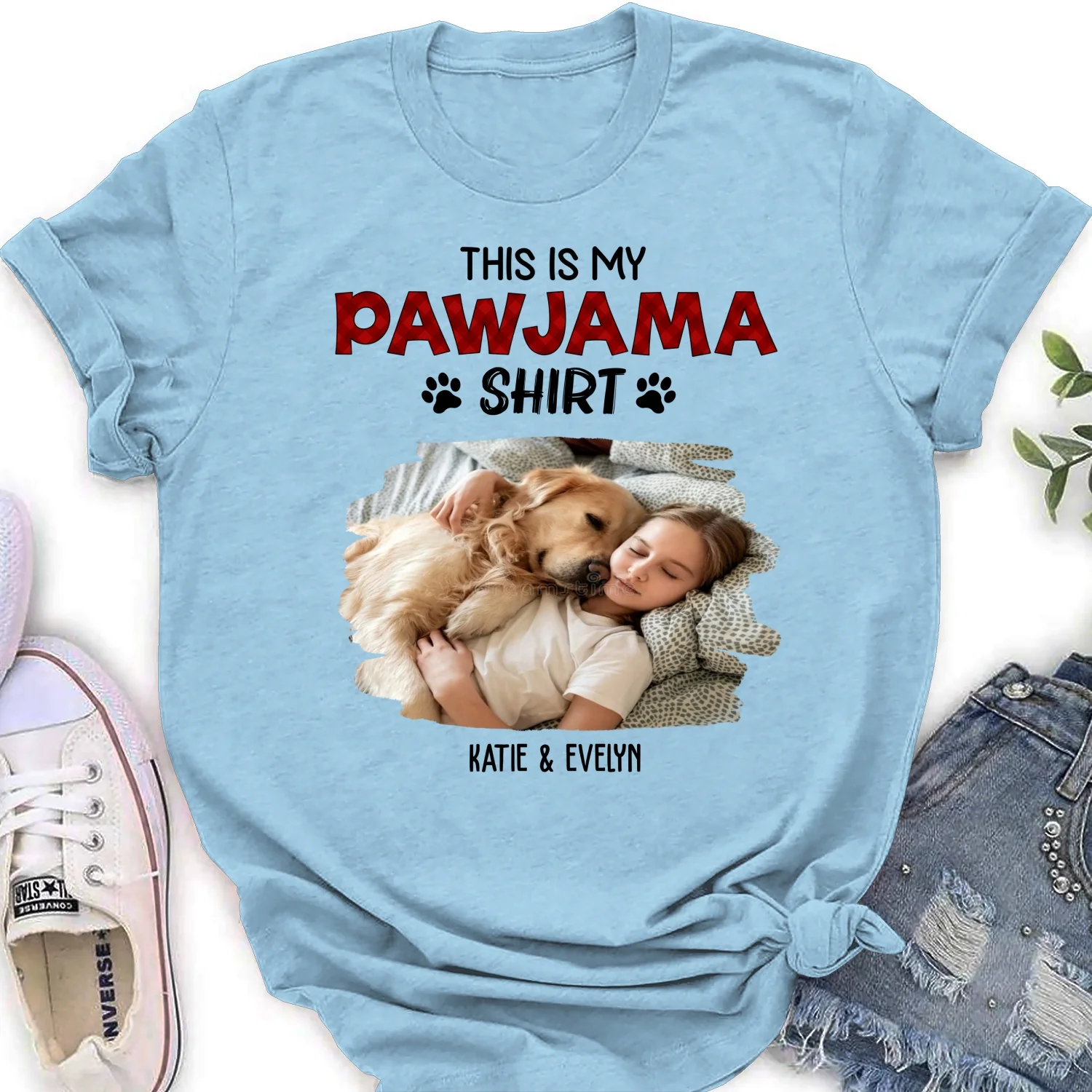 Cartoon Funny Pajama Shirt Photo - Personalized Custom Women's T-Shirt - Image 9