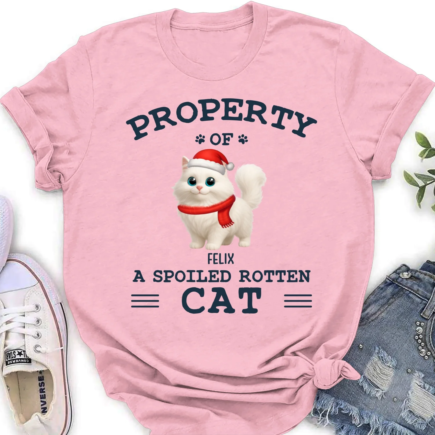 Cartoon Spoiled Rotten Cats - Personalized Custom Women's T-Shirt - Image 7
