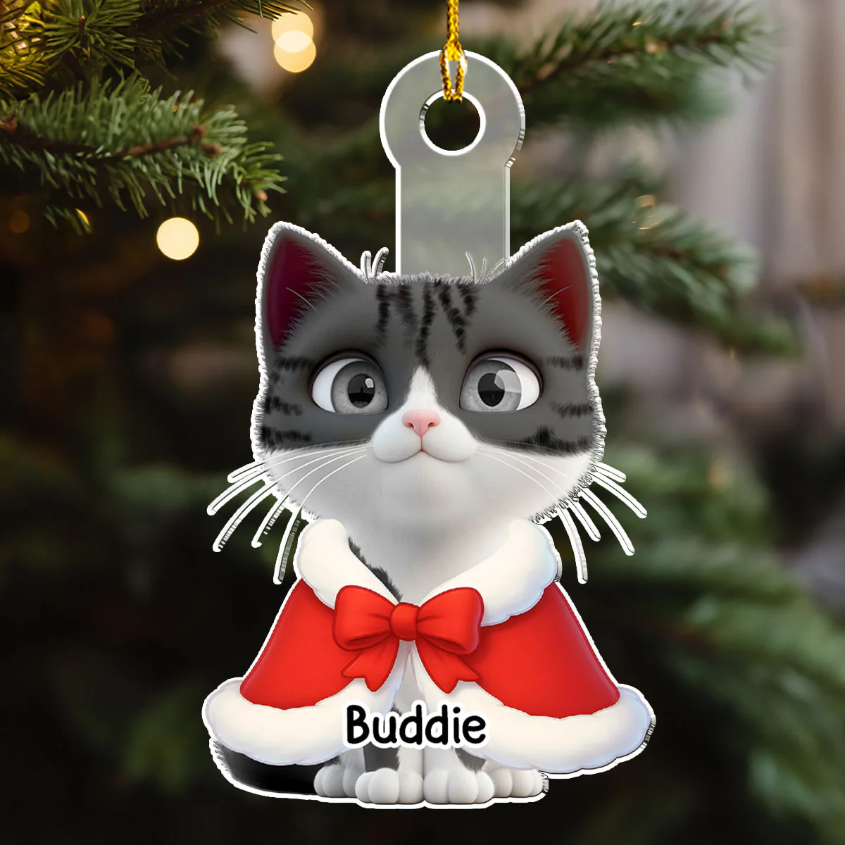Cartoonize Cat - Personalized Custom Acrylic Ornament - Image 3