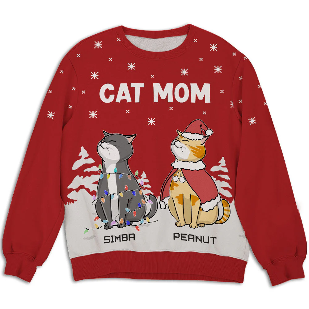 Cat And Snow - Personalized Custom All-Over-Print Sweatshirt