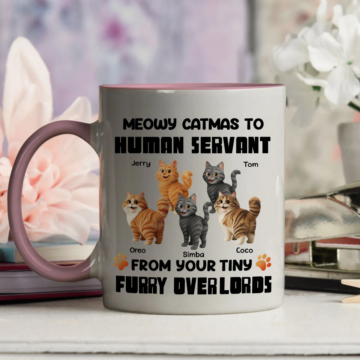 Cat Butt Overlords - Personalized Custom Accent Mug - Image 3