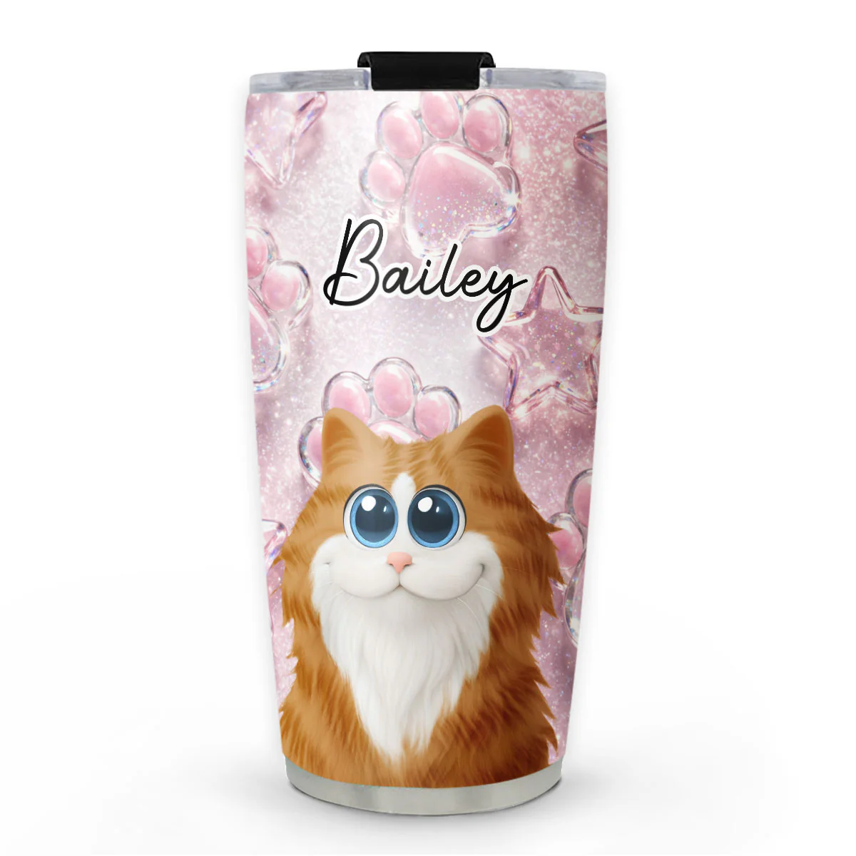 Cat Cartoon Snuggle - Personalized Custom Tumbler