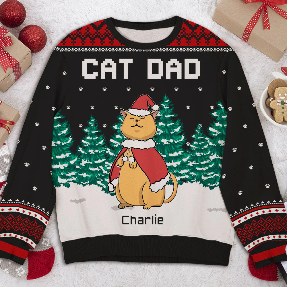 Cat Chilling In Winter - Personalized Custom All-Over-Print Sweatshirt - Image 2