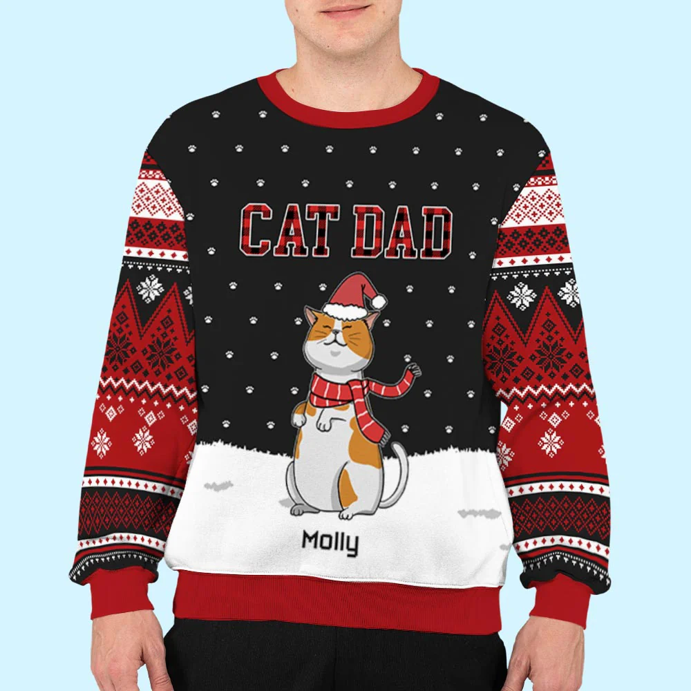 Cat Chilling Pattern - Personalized Custom All-Over-Print Sweatshirt - Image 7