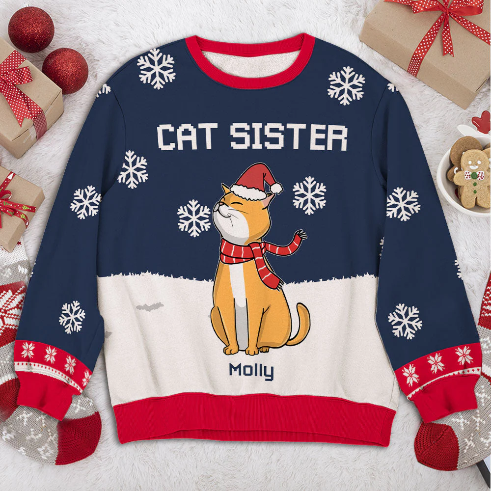 Cat Chilling - Personalized Custom Kids All-Over-Print Sweatshirt - Image 2