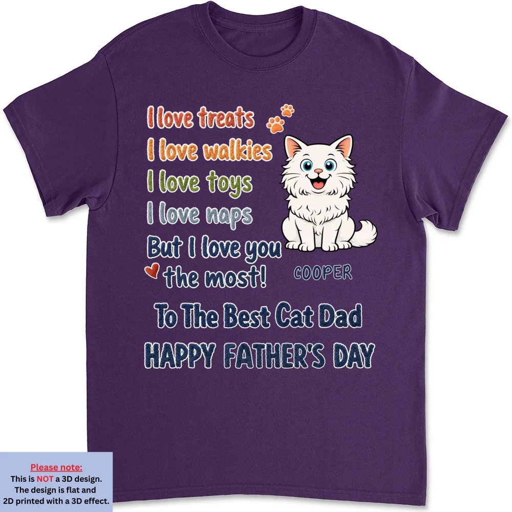 Cat Dad Better Than Treats - Personalized Custom Shirt - Image 11