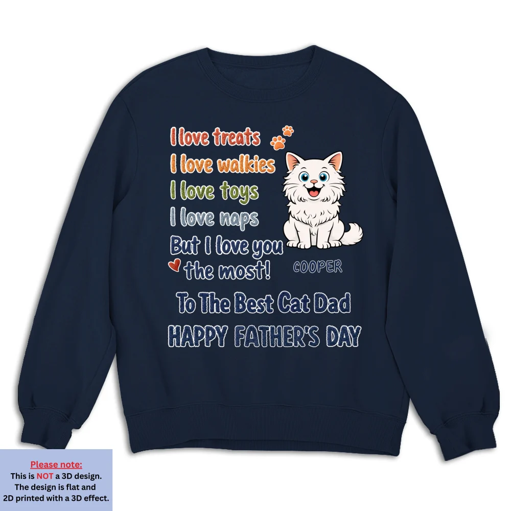 Cat Dad Better Than Treats - Personalized Custom Shirt - Image 14