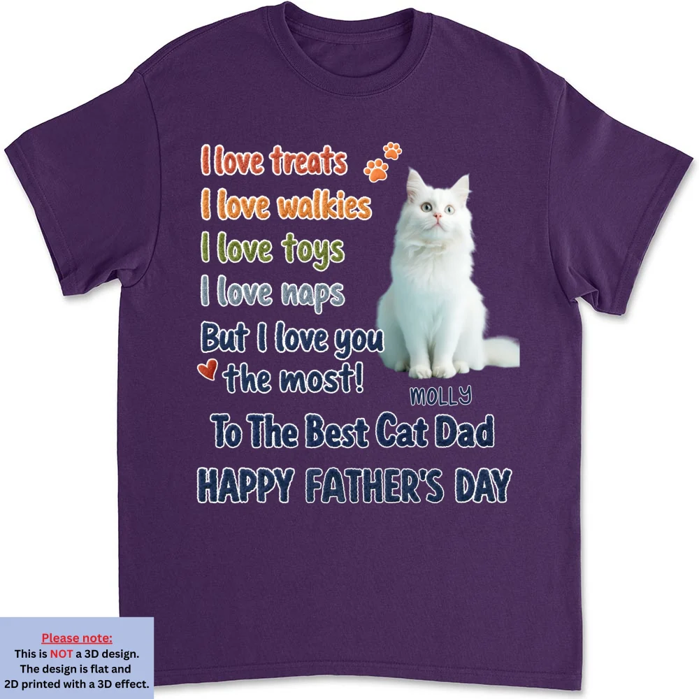 Cat Dad Better Than Treats Photo - Personalized Custom Shirt - Image 11