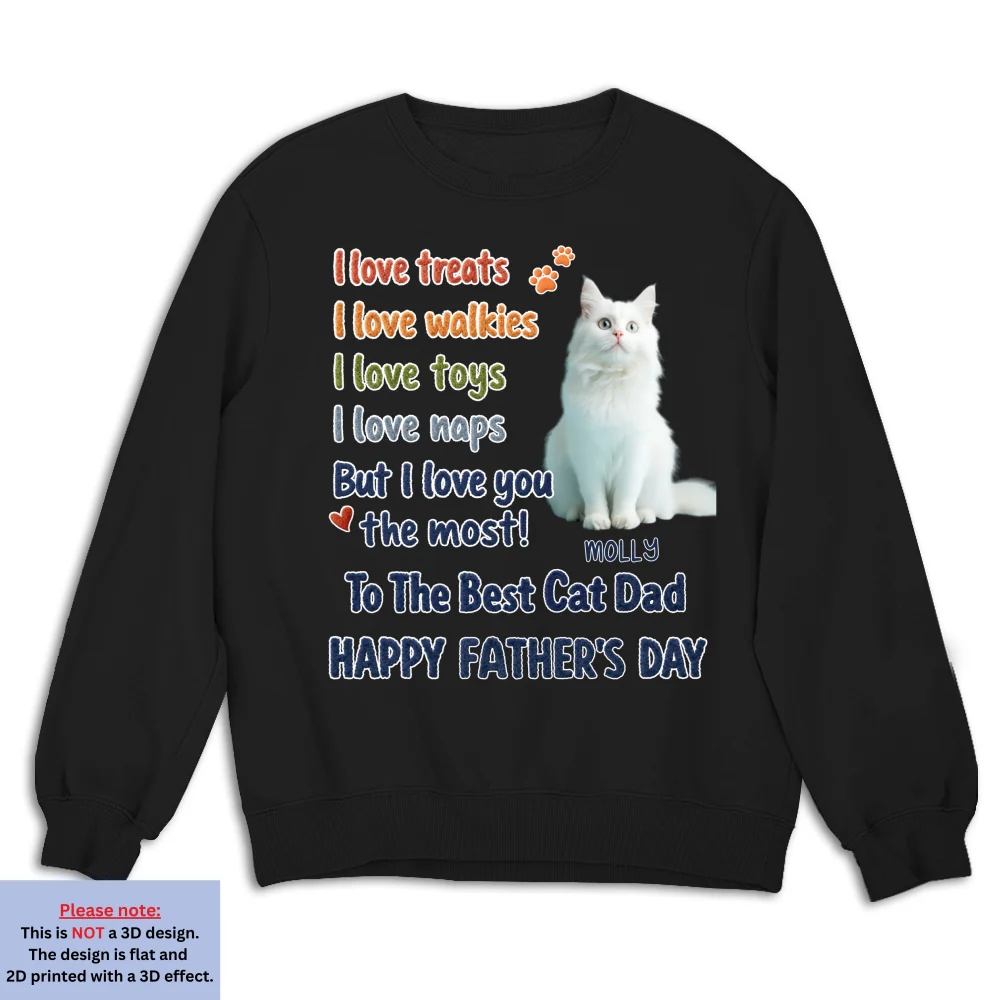 Cat Dad Better Than Treats Photo - Personalized Custom Shirt - Image 12