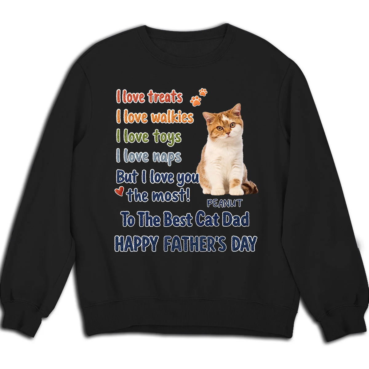 Cat Dad Better Than Treats Photo - Personalized Custom Shirt - Image 5