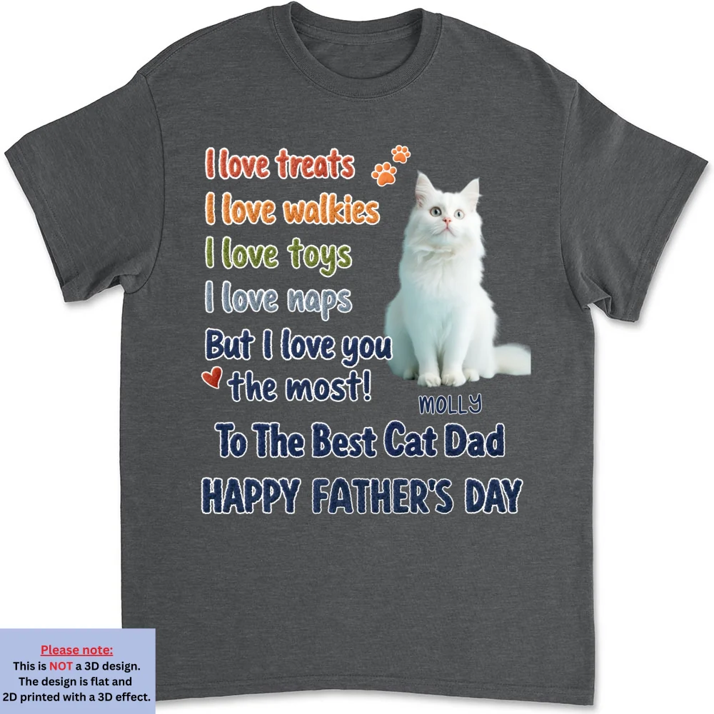 Cat Dad Better Than Treats Photo - Personalized Custom Shirt - Image 8