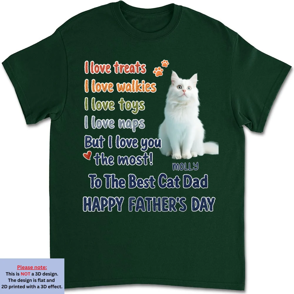 Cat Dad Better Than Treats Photo - Personalized Custom Shirt - Image 9