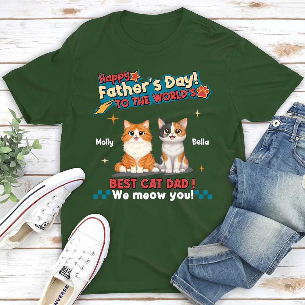 Cat Dad Forever - Personalized Custom Shirt - Image 4