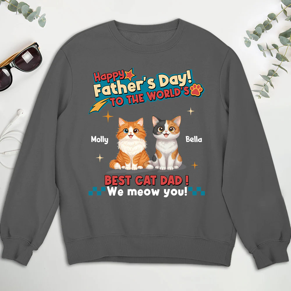 Cat Dad Forever - Personalized Custom Shirt - Image 6