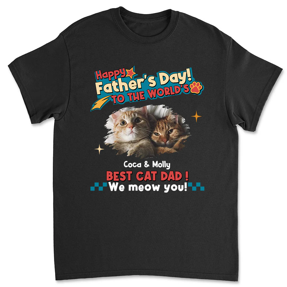 Cat Dad Forever Photo - Personalized Custom Shirt