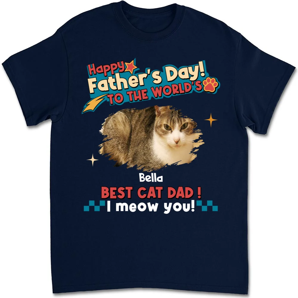 Cat Dad Forever Photo - Personalized Custom Shirt - Image 10