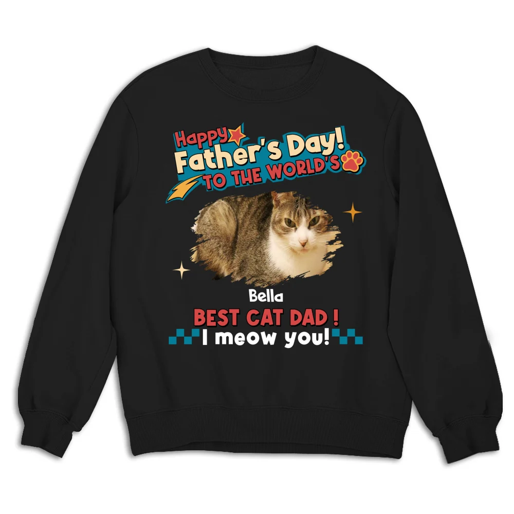 Cat Dad Forever Photo - Personalized Custom Shirt - Image 12