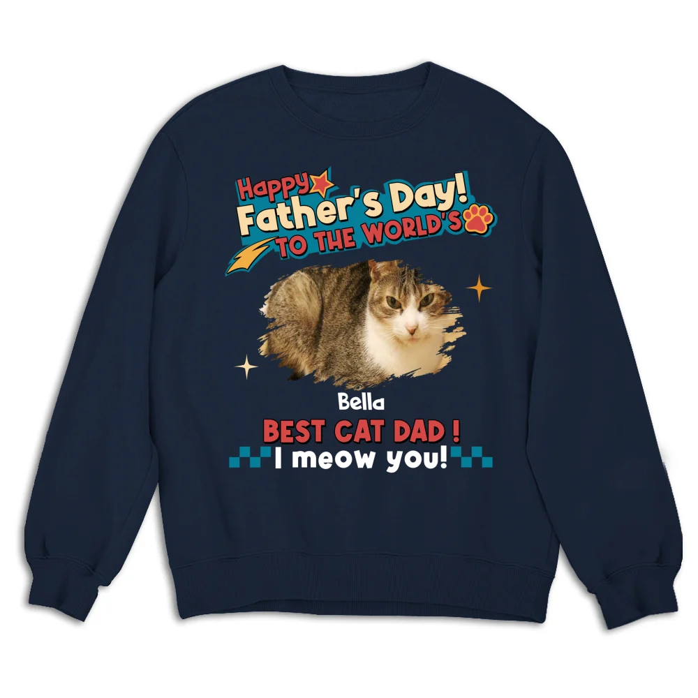 Cat Dad Forever Photo - Personalized Custom Shirt - Image 14
