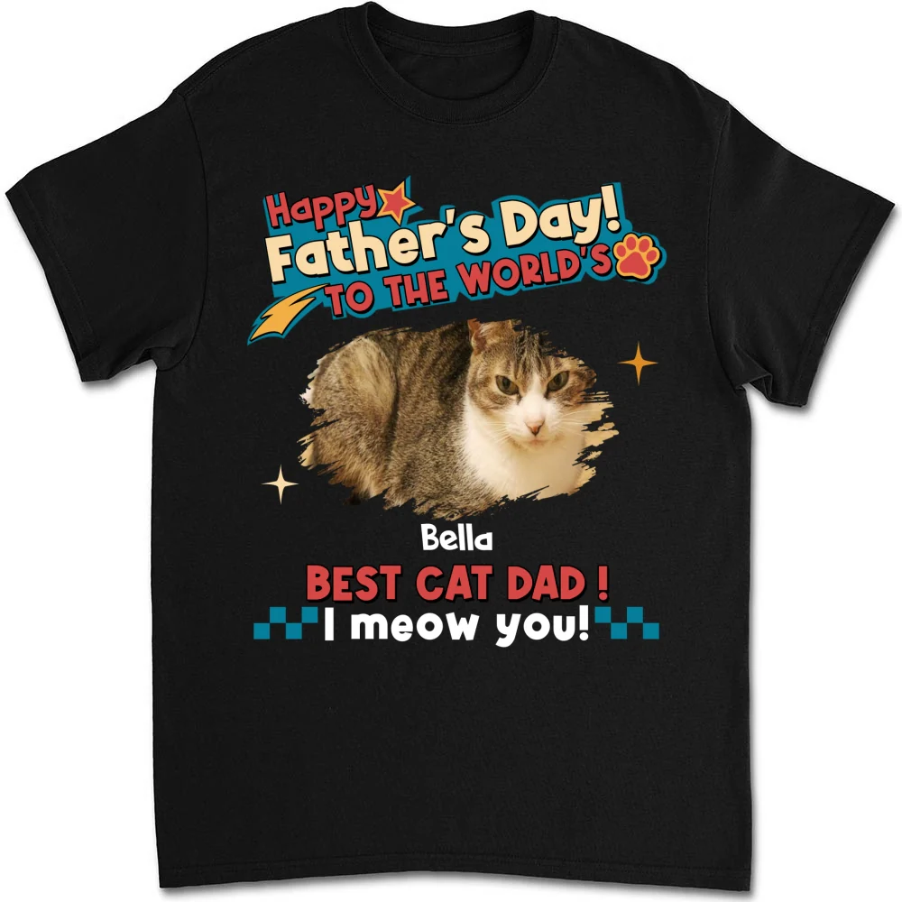 Cat Dad Forever Photo - Personalized Custom Shirt - Image 7