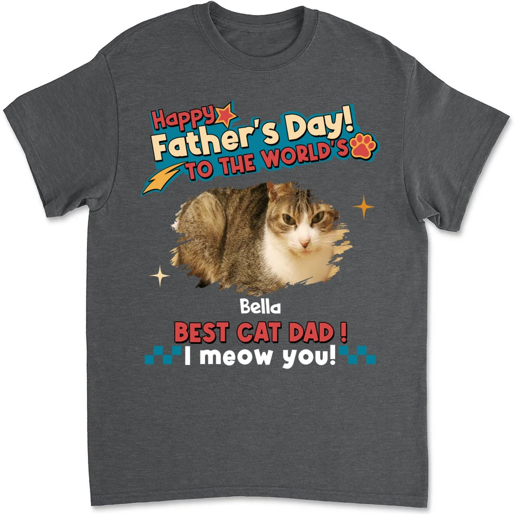 Cat Dad Forever Photo - Personalized Custom Shirt - Image 8