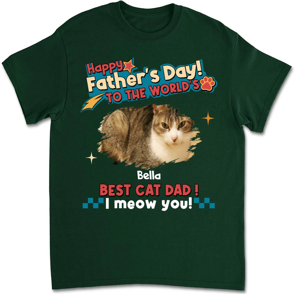 Cat Dad Forever Photo - Personalized Custom Shirt - Image 9
