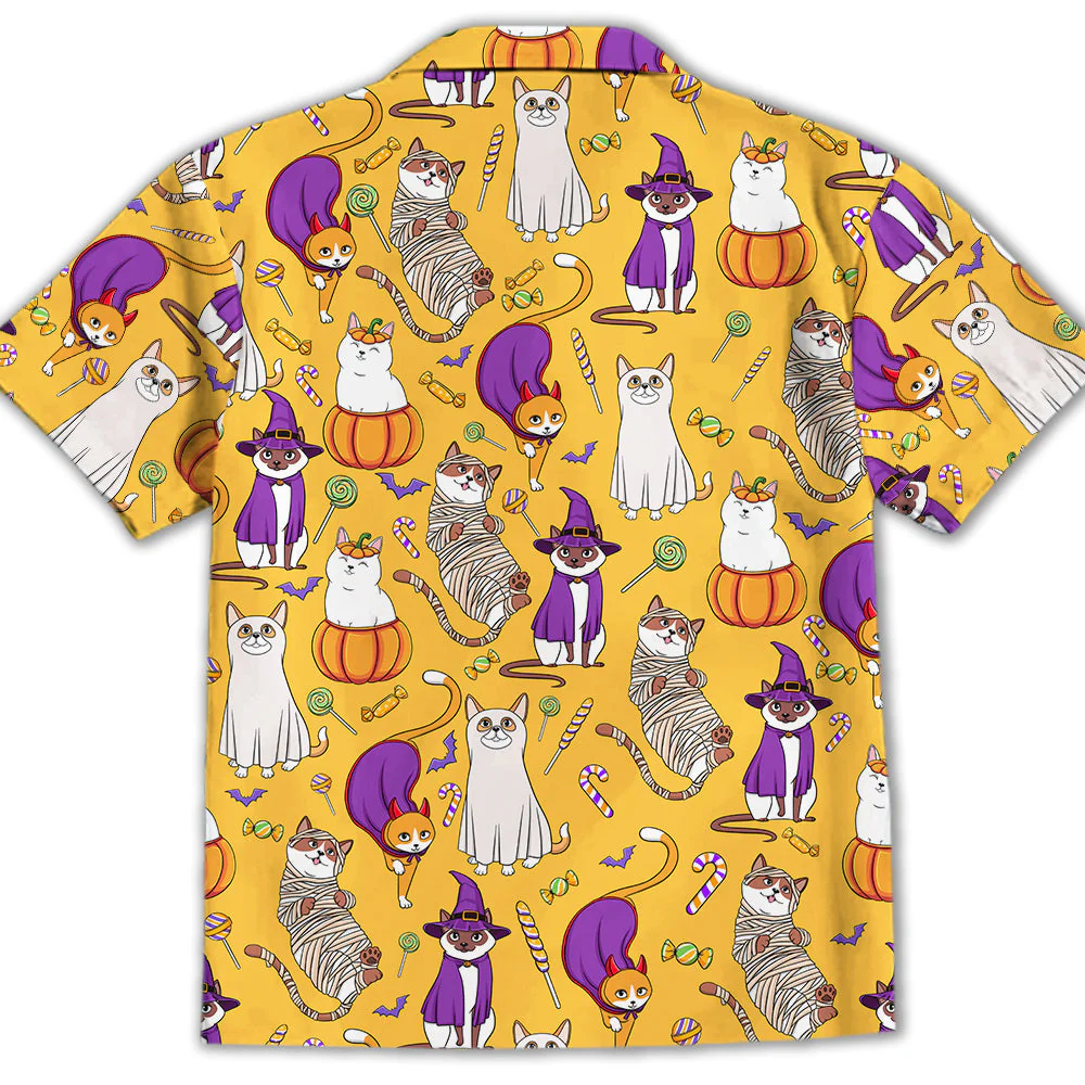 Cat Halloween - Kids Button-up Shirt - Image 4