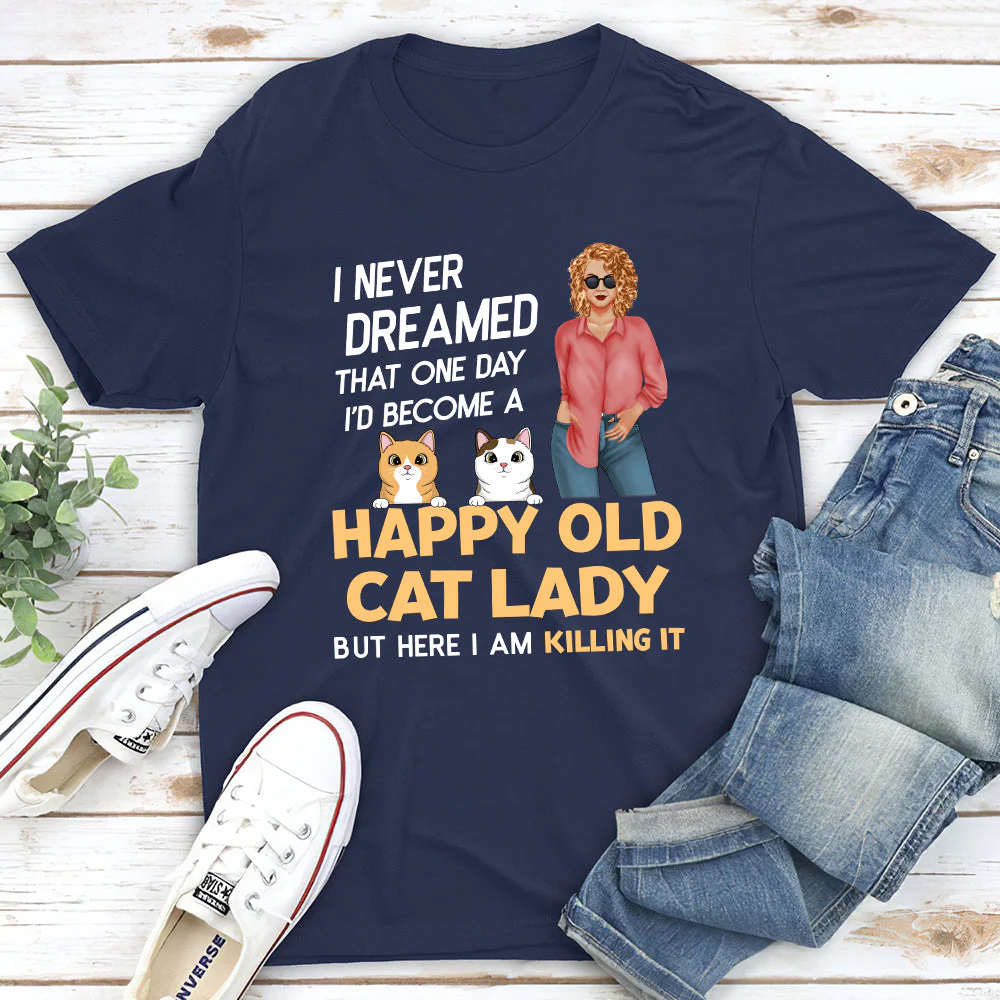 Cat Lady - Personalized Custom Unisex T-shirt - Image 3