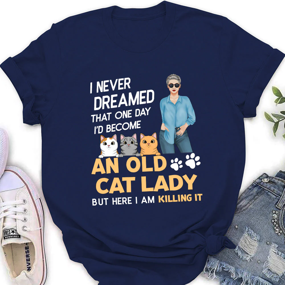 Cat Lady - Personalized Custom Women's T-shirt - Image 3