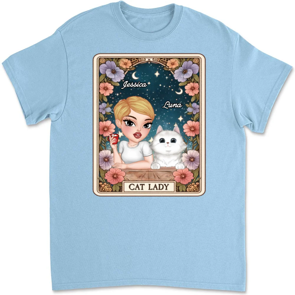 Cat Lady Tarot - Personalized Custom Unisex T-Shirt - Image 7