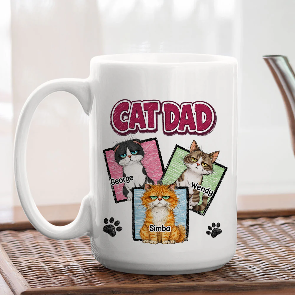 Cat Mom Chaos - Personalized Custom Coffee Mug - Image 5