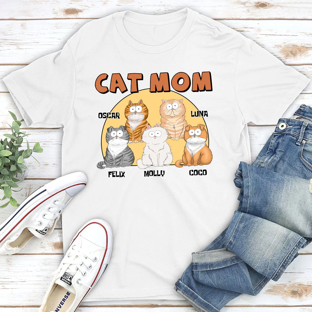Cat Mom Circle - Personalized Custom Premium T-shirt - Image 4