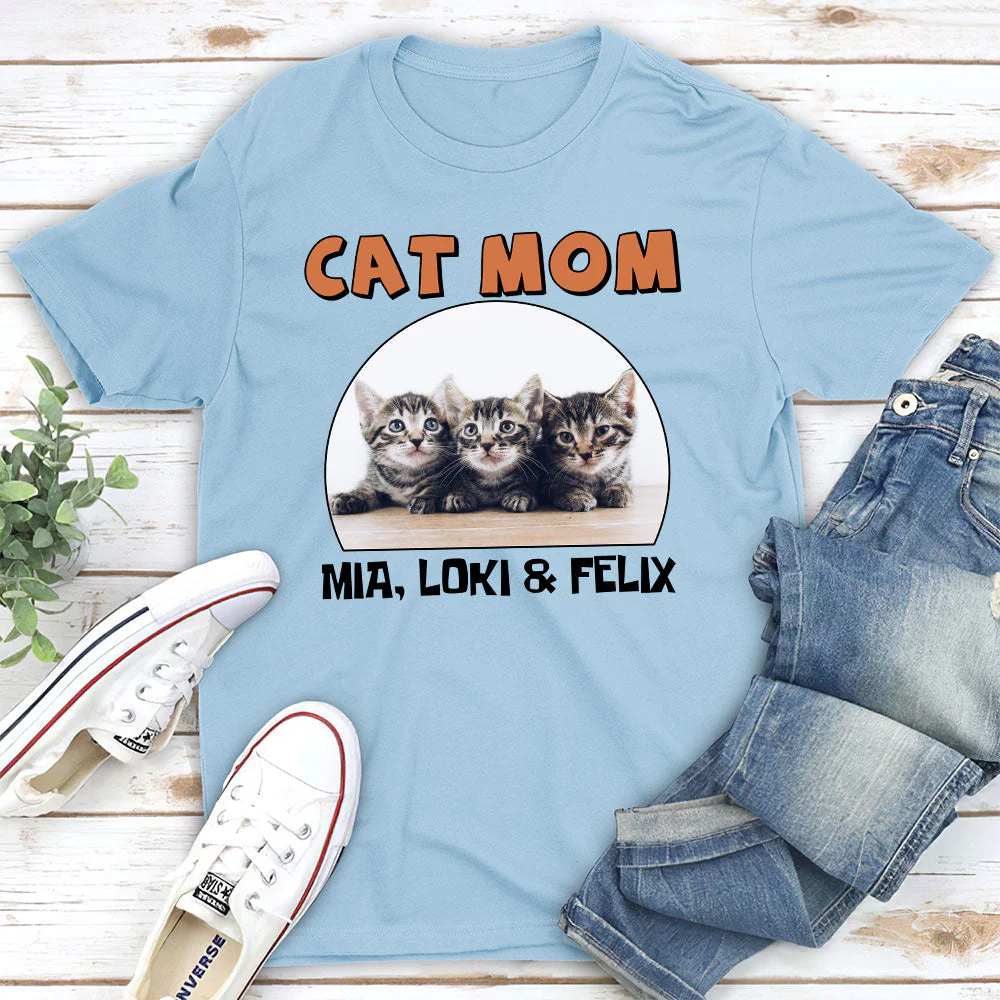 Cat Mom Circle - Personalized Custom Premium T-shirt - Image 5
