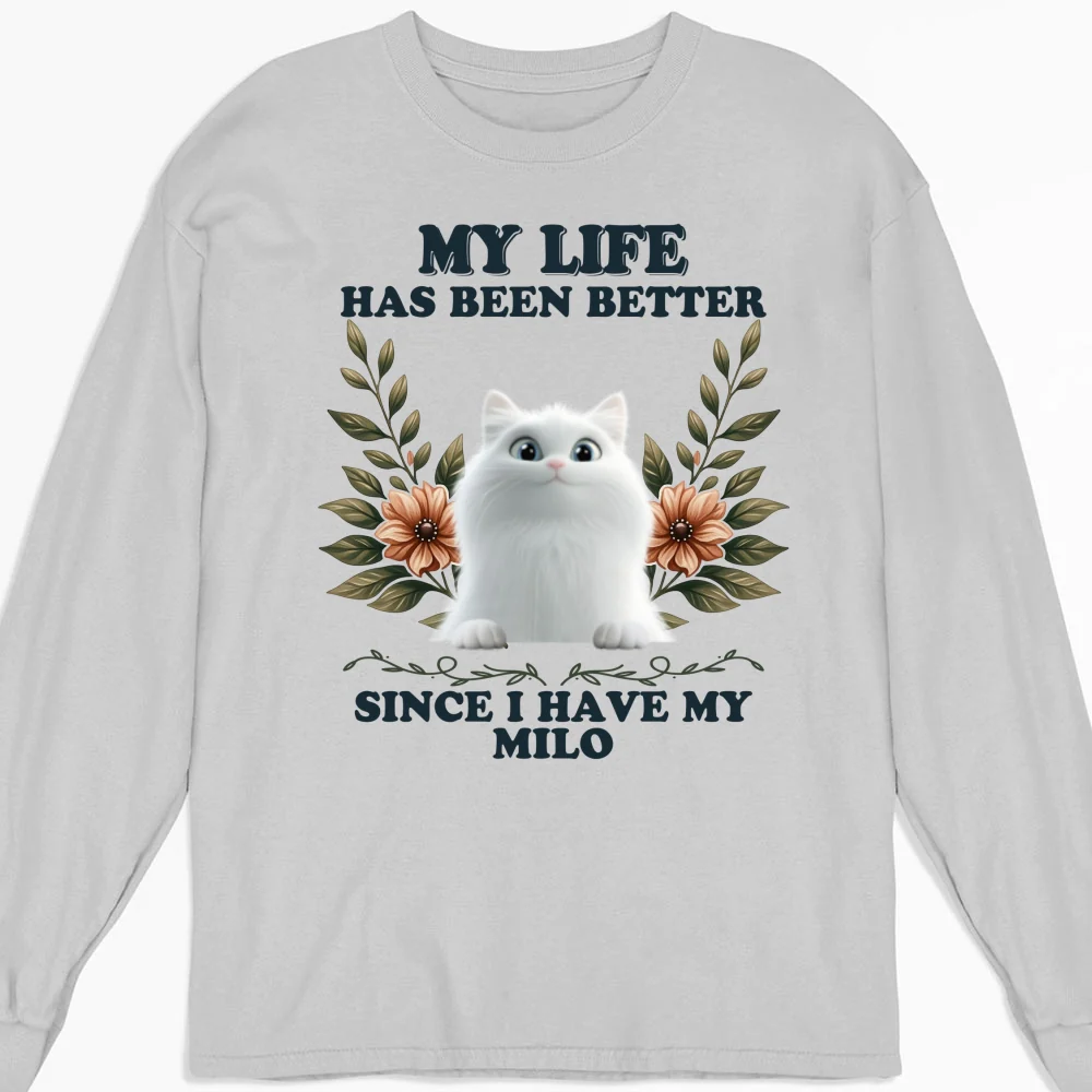 Cat Mom Club - Personalized Custom Long Sleeve T-shirt - Image 3